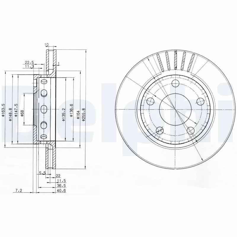 DELPHI féktárcsa - BG3785 - TothCarparts