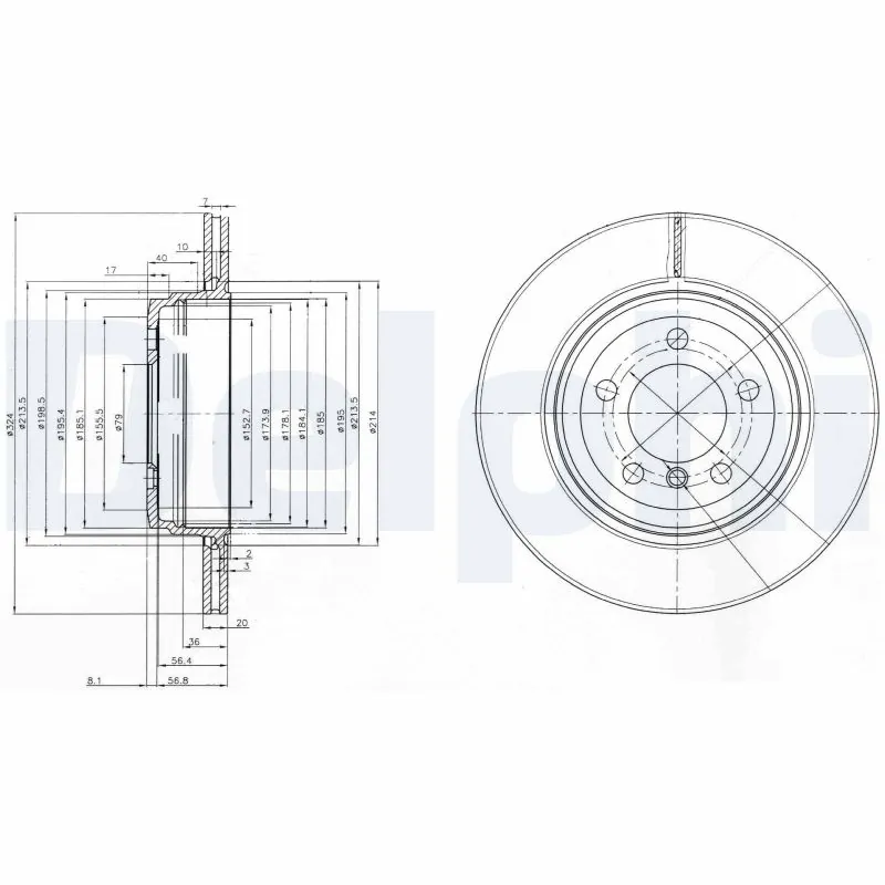 DELPHI féktárcsa - BG3787 - TothCarparts