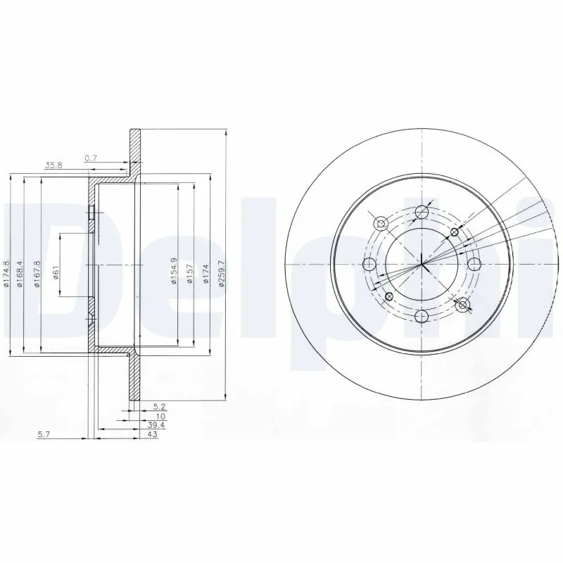 DELPHI féktárcsa - BG3793 - TothCarparts