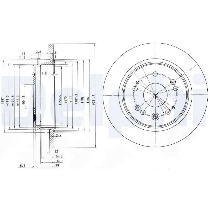 DELPHI féktárcsa - BG3797 - TothCarparts