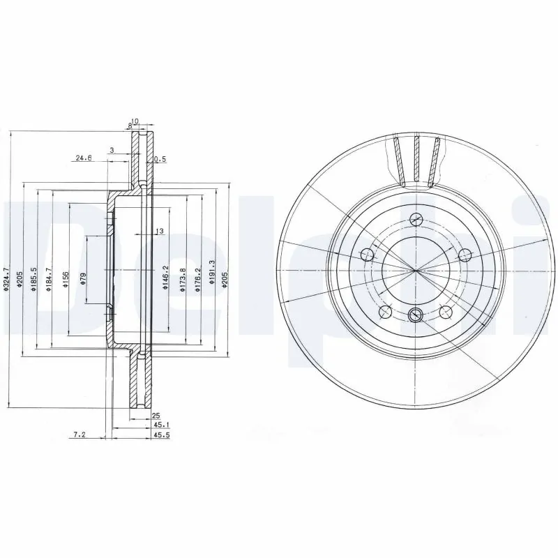 DELPHI féktárcsa - BG3830 - TothCarparts