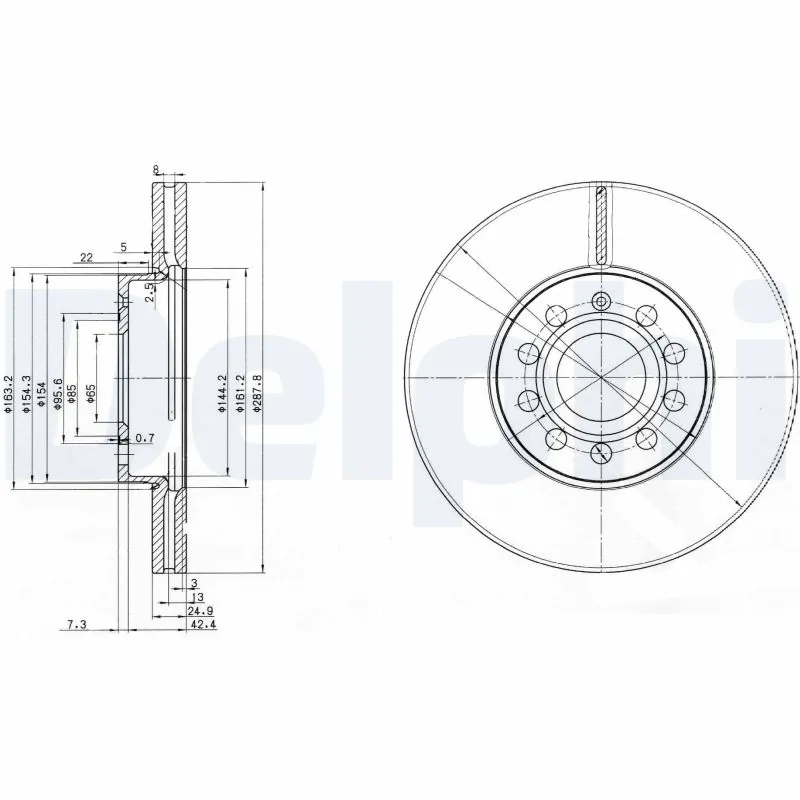 DELPHI féktárcsa - BG3833 - TothCarparts
