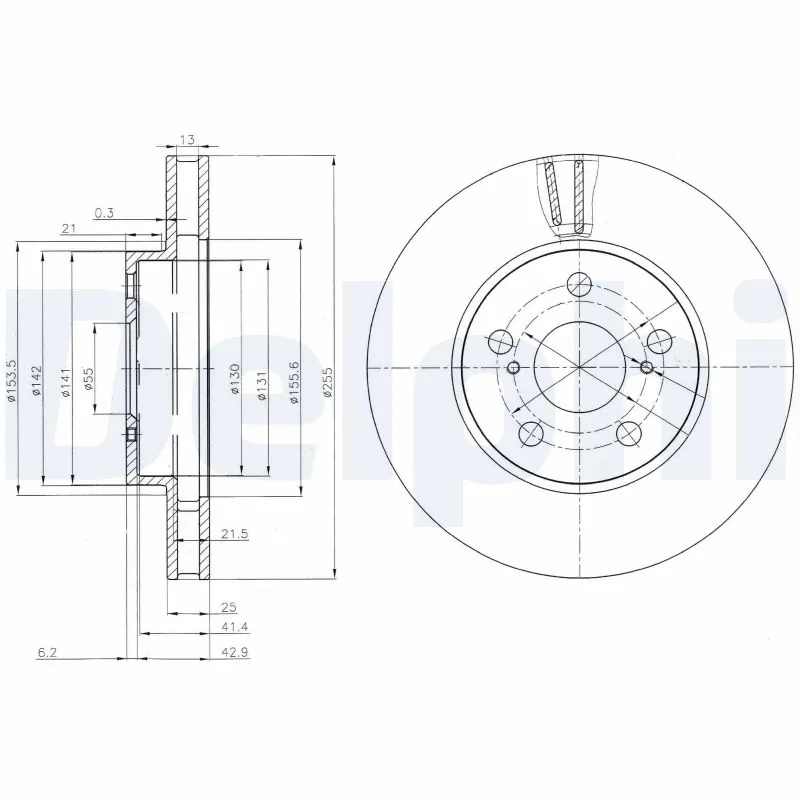 DELPHI féktárcsa - BG3850 - TothCarparts