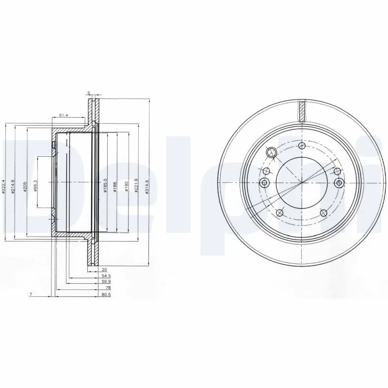 DELPHI féktárcsa - BG3859 - TothCarparts