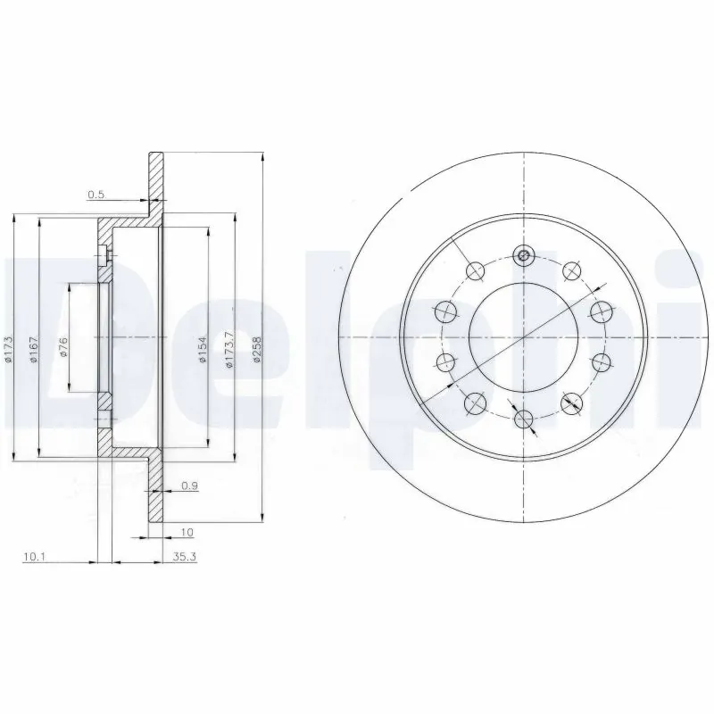 DELPHI féktárcsa - BG3862 - TothCarparts