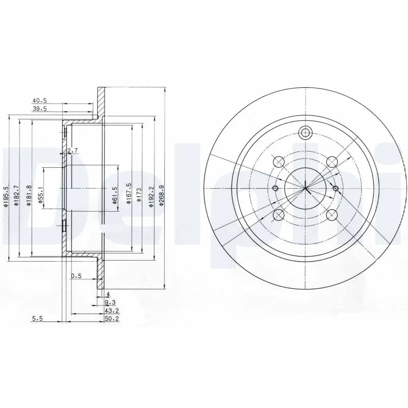 DELPHI féktárcsa - BG3867 - TothCarparts