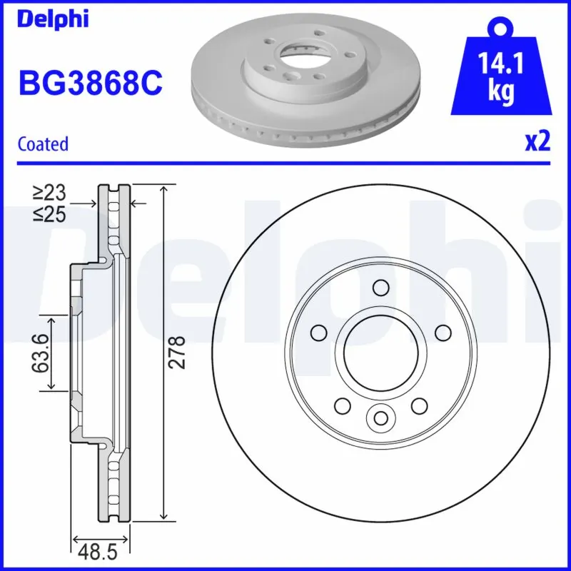 DELPHI féktárcsa - BG3868C - TothCarparts