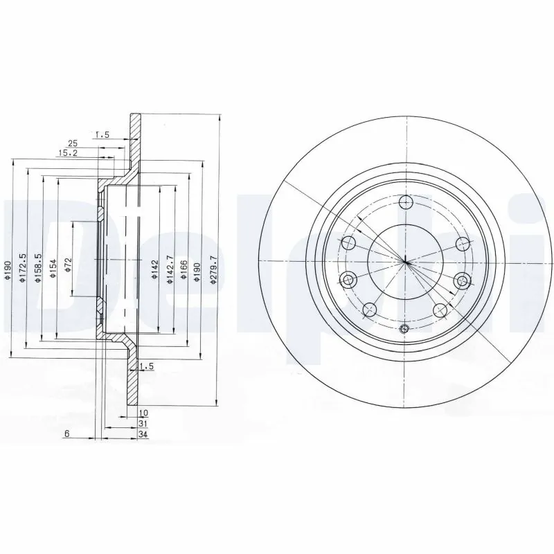 DELPHI féktárcsa - BG3875 - TothCarparts
