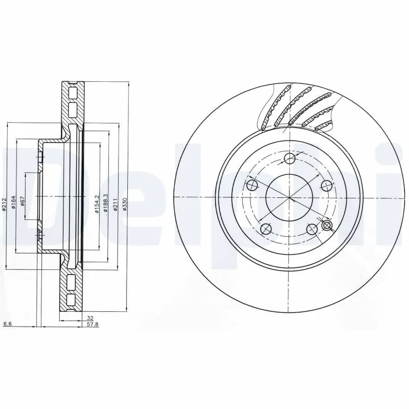 DELPHI féktárcsa - BG3877 - TothCarparts