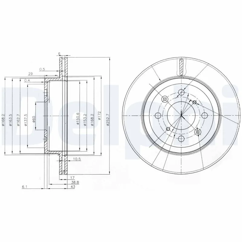 DELPHI féktárcsa - BG3884 - TothCarparts
