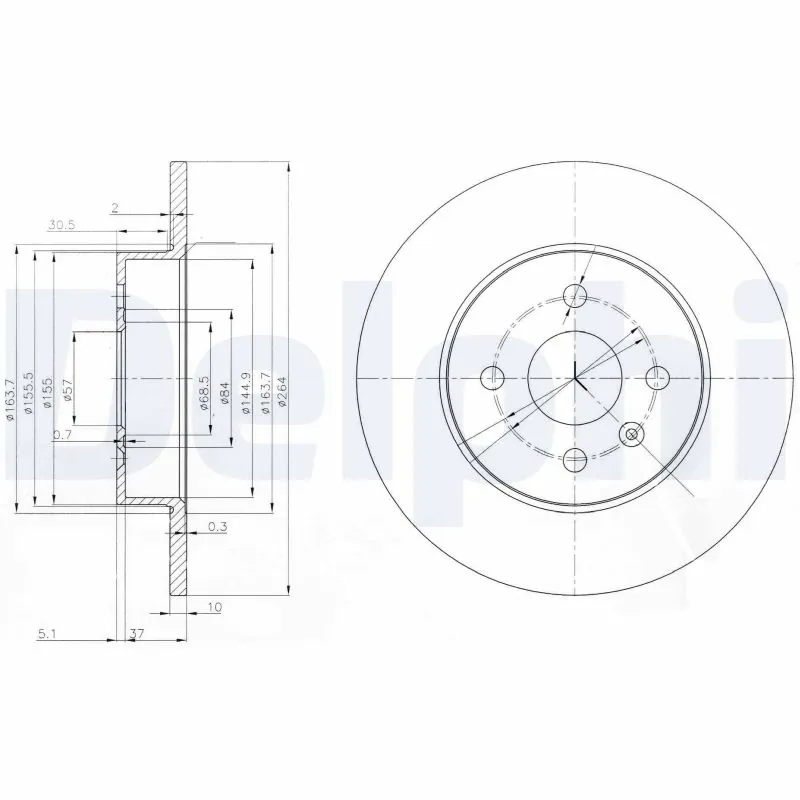 DELPHI féktárcsa - BG3885 - TothCarparts