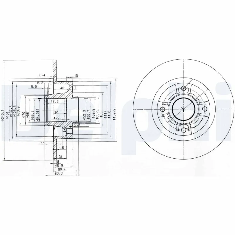 DELPHI féktárcsa - BG3888 - TothCarparts