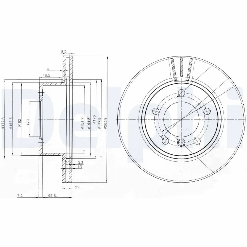 DELPHI féktárcsa - BG3899 - TothCarparts