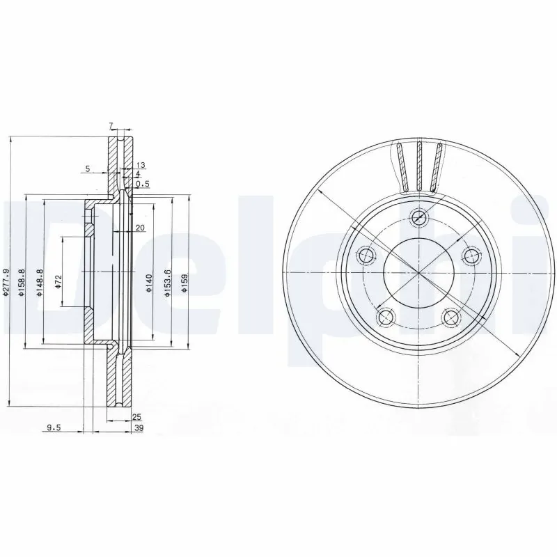 DELPHI féktárcsa - BG3927 - TothCarparts