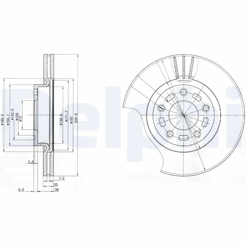 DELPHI féktárcsa - BG3928 - TothCarparts