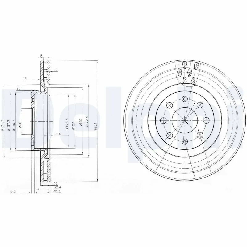 DELPHI féktárcsa - BG3944 - TothCarparts