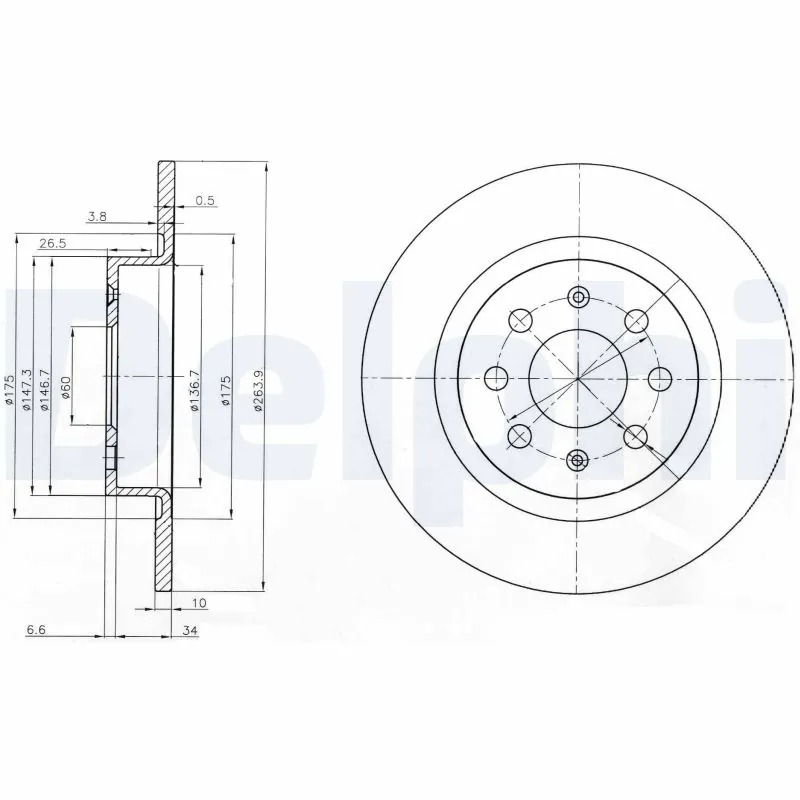 DELPHI féktárcsa - BG3945 - TothCarparts