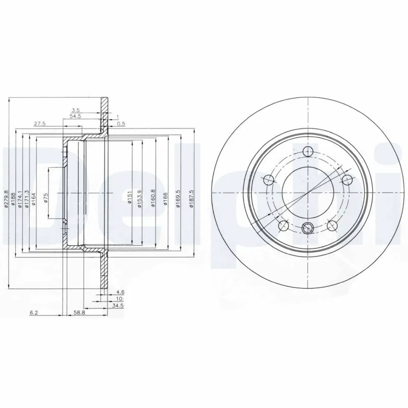 DELPHI féktárcsa - BG3948 - TothCarparts