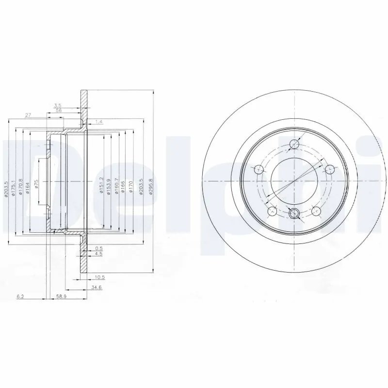 DELPHI féktárcsa - BG3960 - TothCarparts