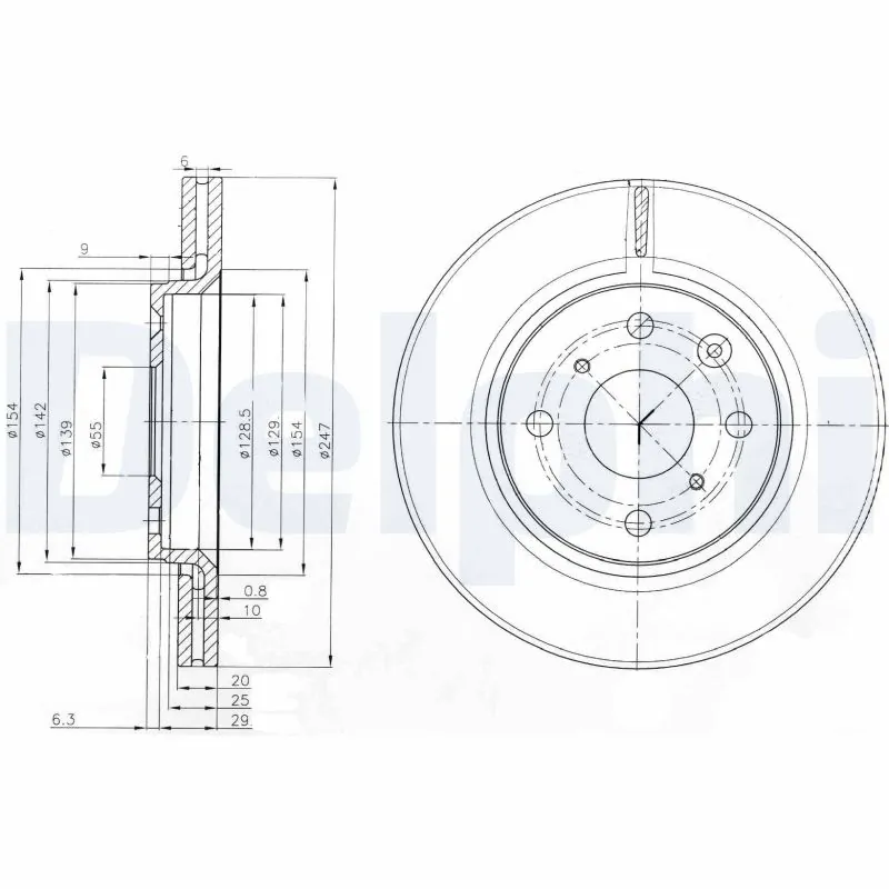 DELPHI féktárcsa - BG3976 - TothCarparts