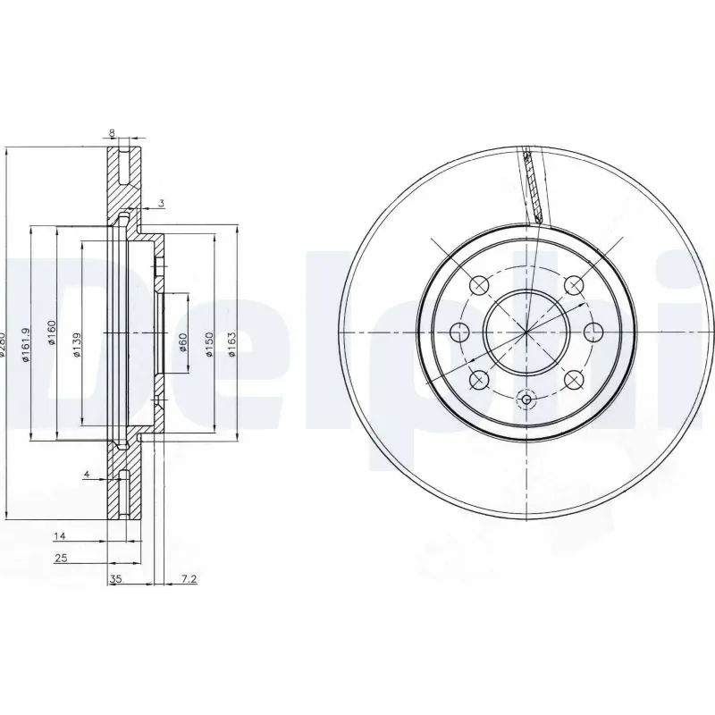 DELPHI féktárcsa - BG3989 - TothCarparts