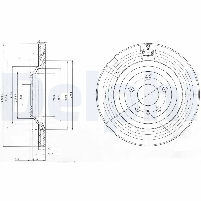 DELPHI féktárcsa - BG3991 - TothCarparts