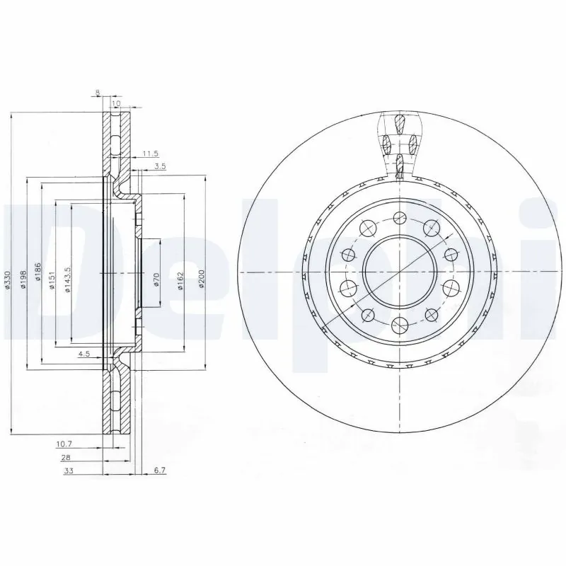 DELPHI féktárcsa - BG3993 - TothCarparts