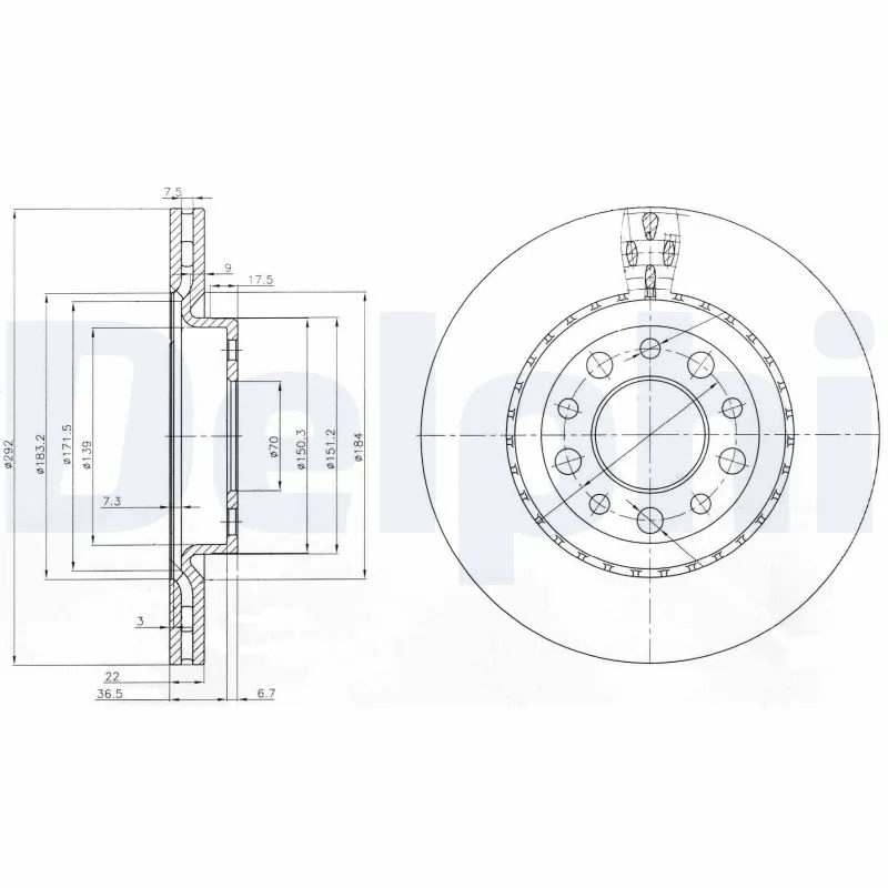 DELPHI féktárcsa - BG3995 - TothCarparts