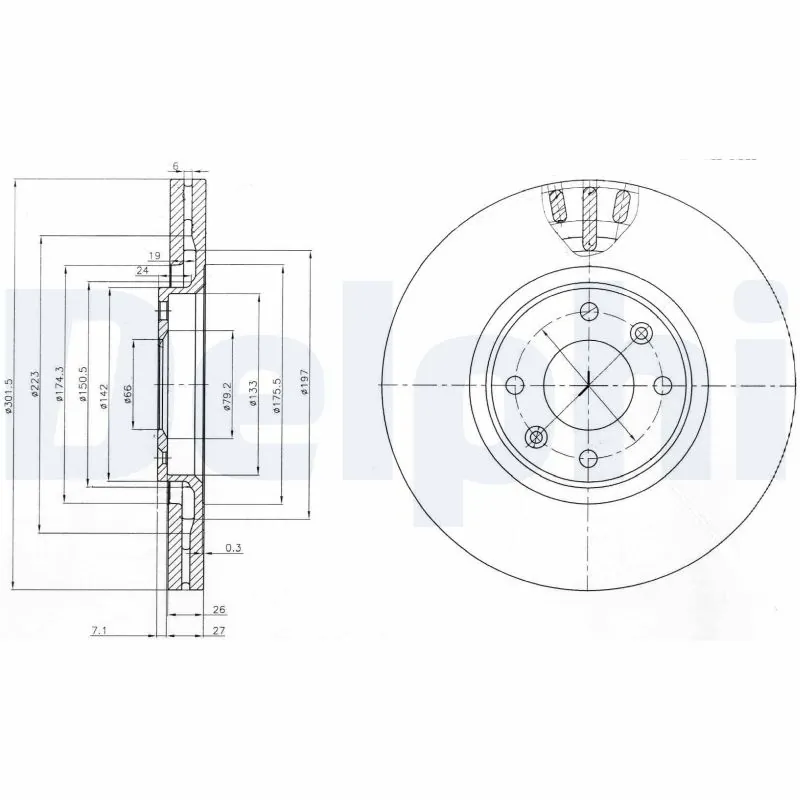 DELPHI féktárcsa - BG4002 - TothCarparts
