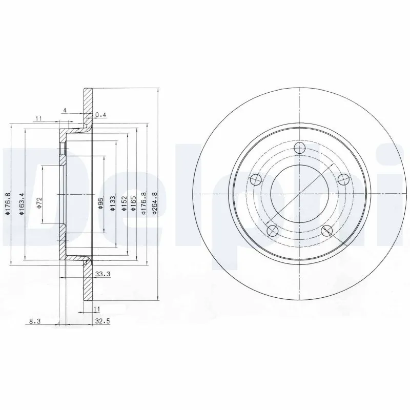 DELPHI féktárcsa - BG4025C - TothCarparts