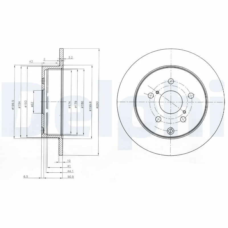 DELPHI féktárcsa - BG4051 - TothCarparts