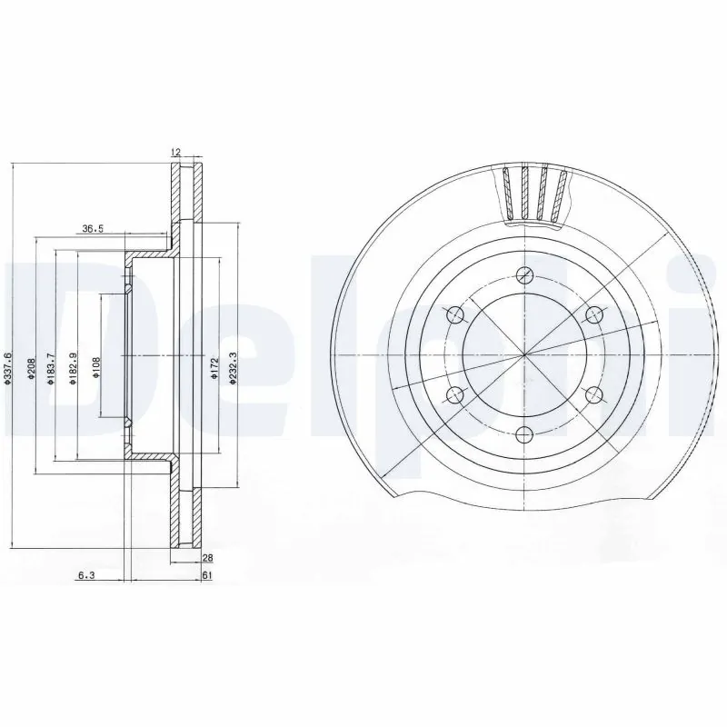 DELPHI féktárcsa - BG4052 - TothCarparts