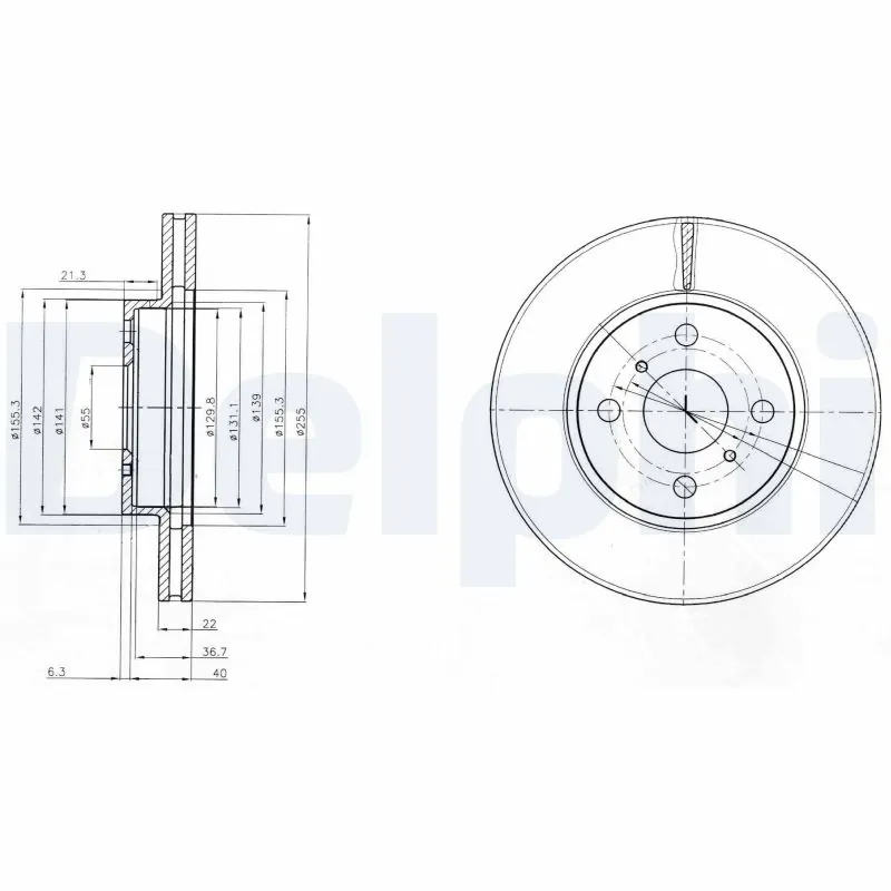 DELPHI féktárcsa - BG4053 - TothCarparts