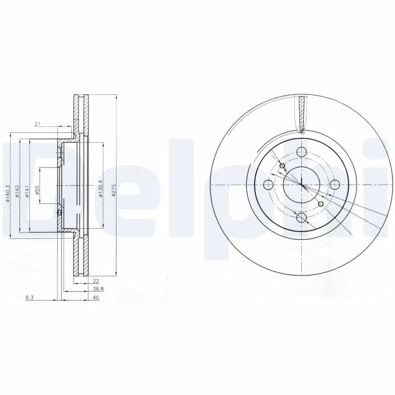 DELPHI féktárcsa - BG4054 - TothCarparts