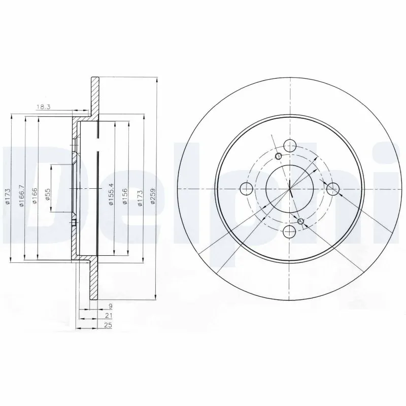 DELPHI féktárcsa - BG4055 - TothCarparts