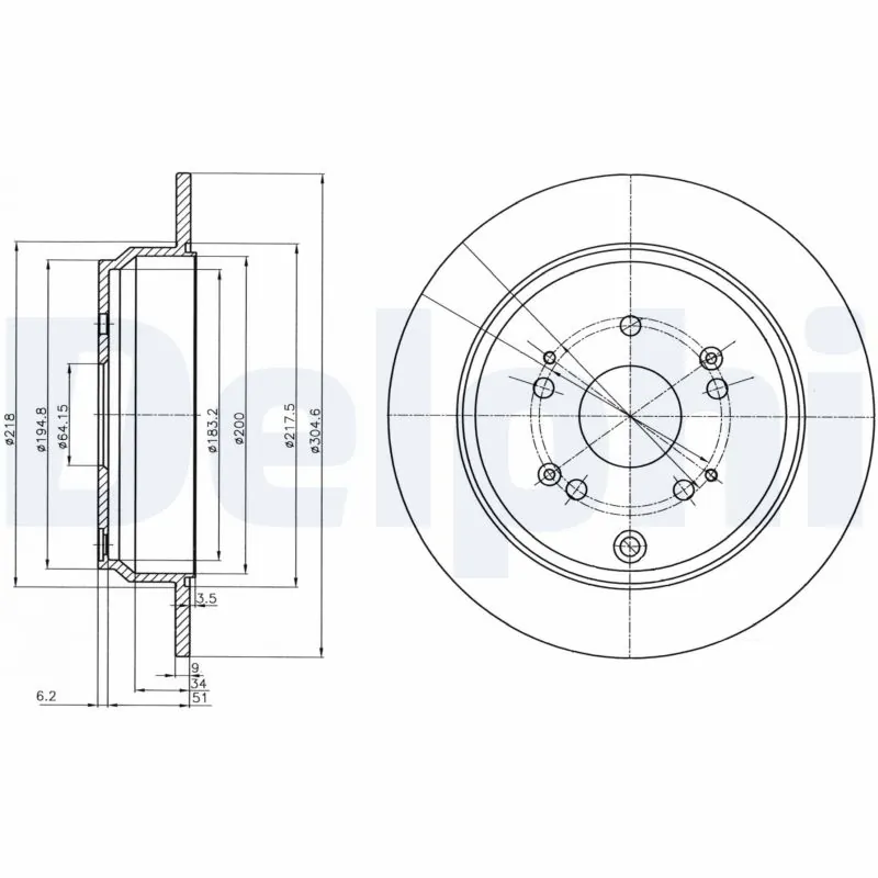 DELPHI féktárcsa - BG4064C - TothCarparts
