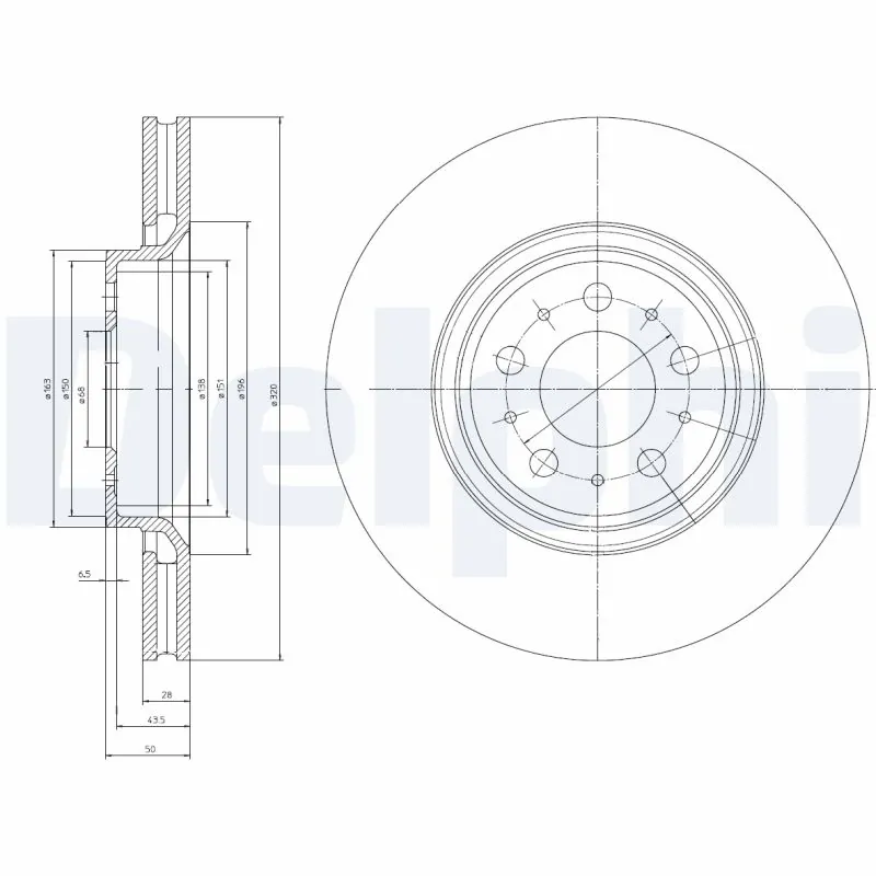 DELPHI féktárcsa - BG4071 - TothCarparts