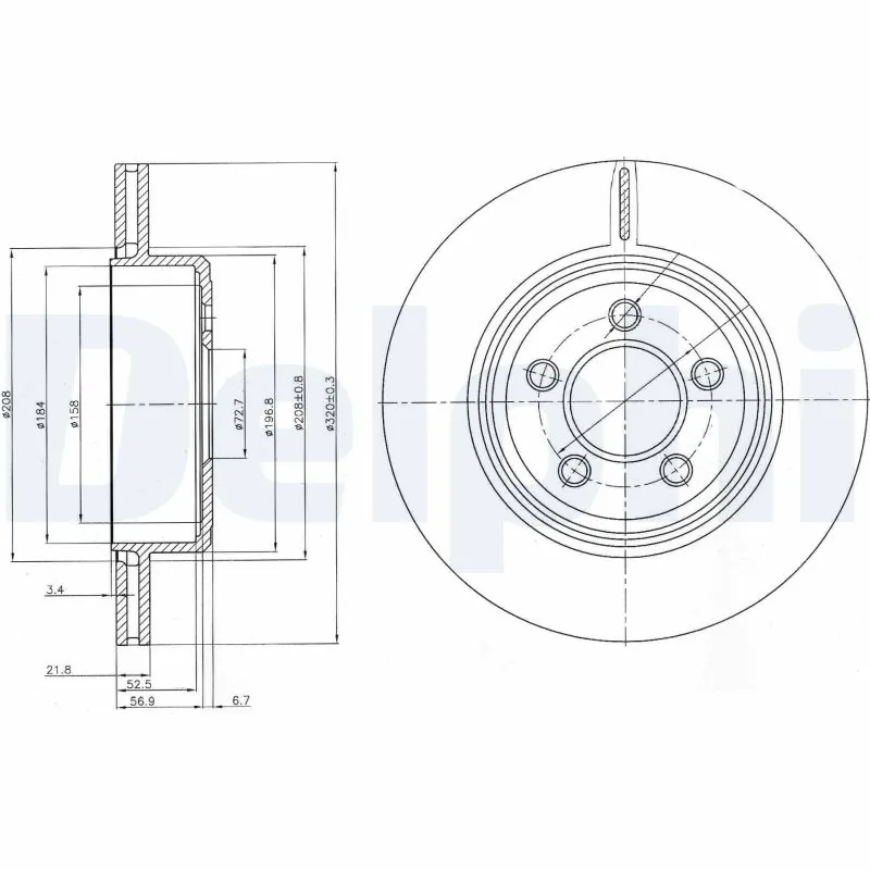 DELPHI féktárcsa - BG4073 - TothCarparts