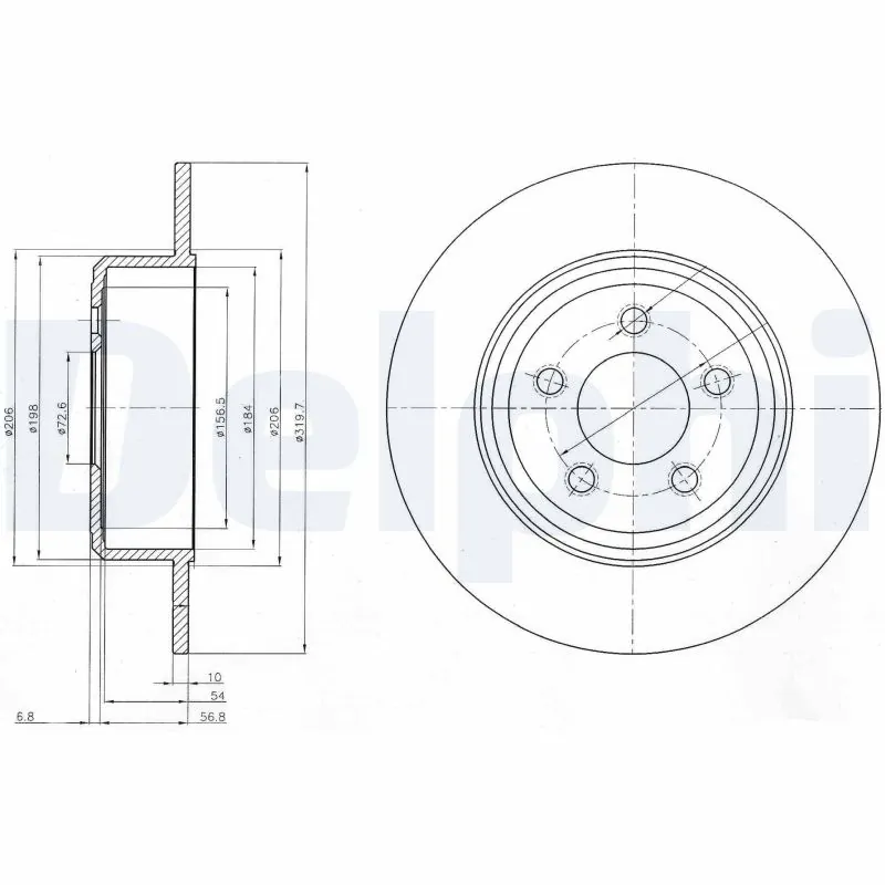 DELPHI féktárcsa - BG4074 - TothCarparts