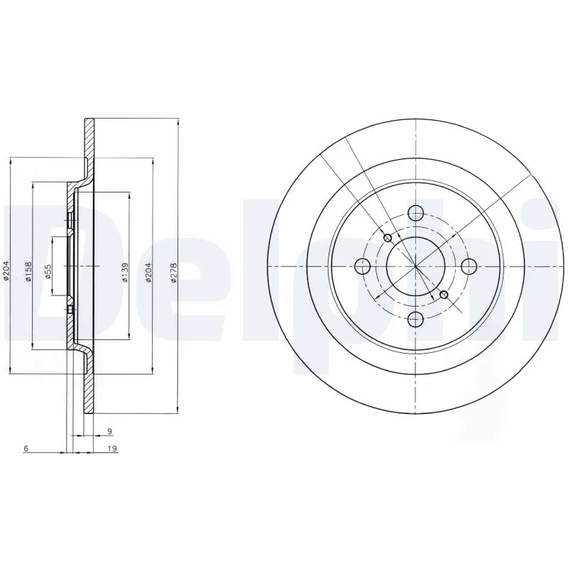 DELPHI féktárcsa - BG4076 - TothCarparts
