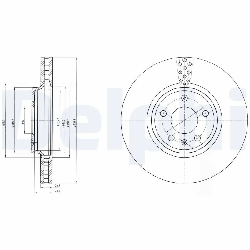 DELPHI féktárcsa - BG4080 - TothCarparts