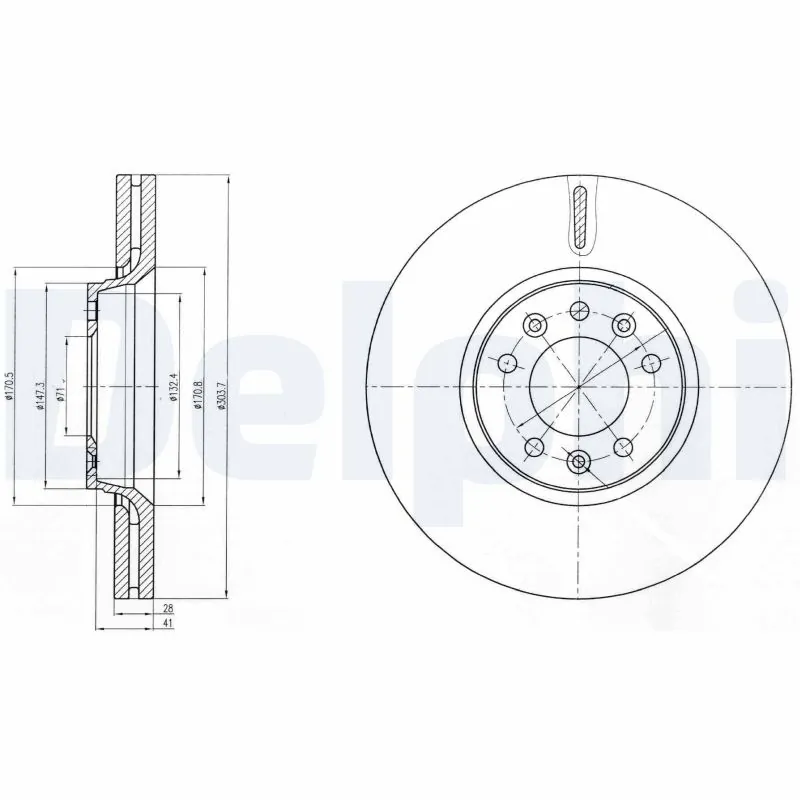 DELPHI féktárcsa - BG4083 - TothCarparts