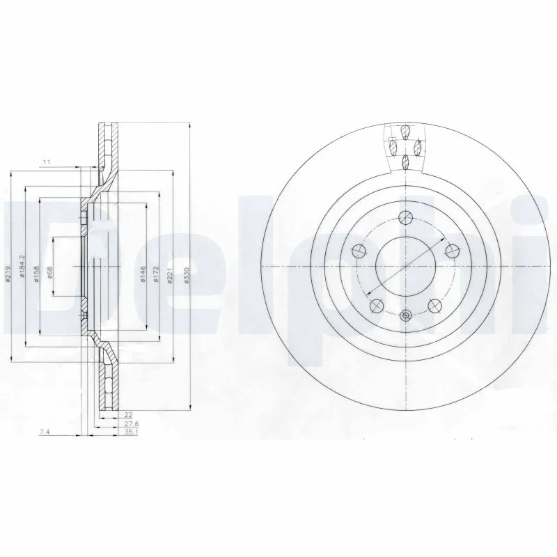 DELPHI féktárcsa - BG4087 - TothCarparts