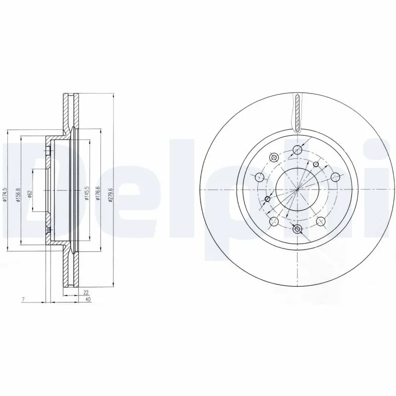 DELPHI féktárcsa - BG4093 - TothCarparts