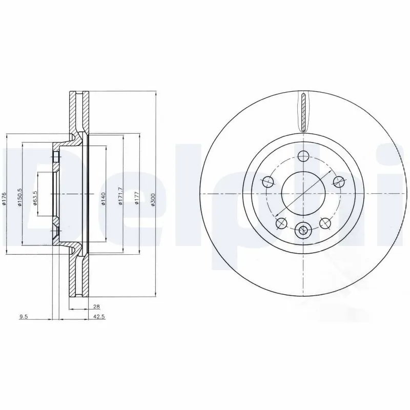 DELPHI féktárcsa - BG4094 - TothCarparts