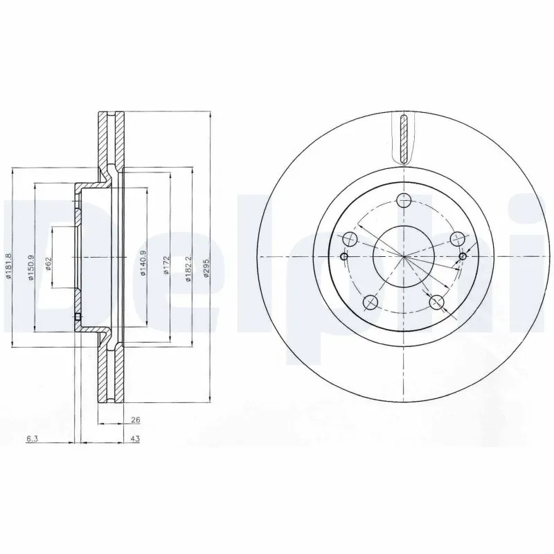 DELPHI féktárcsa - BG4113 - TothCarparts