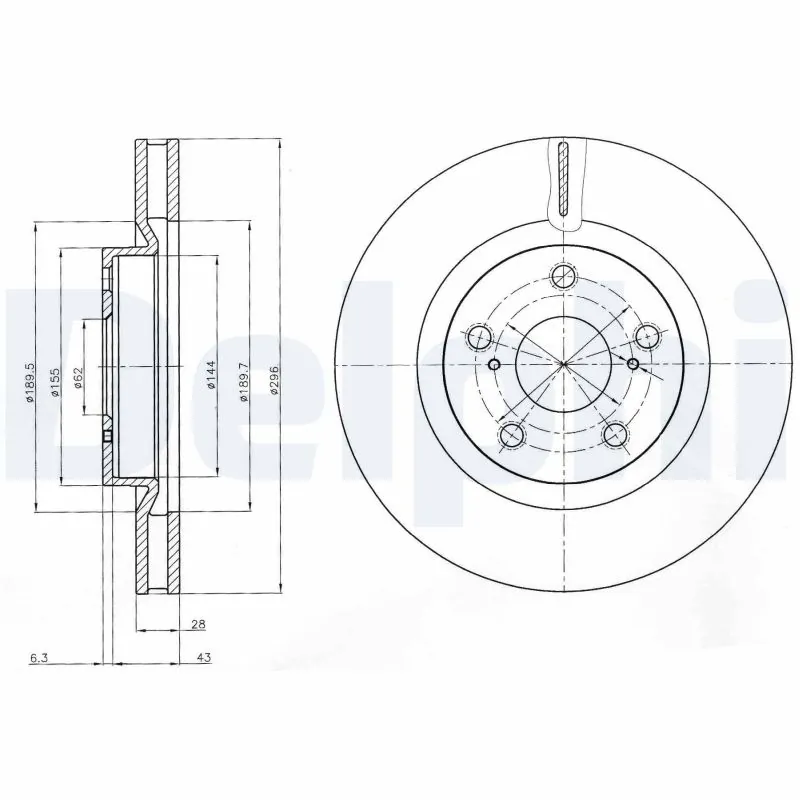 DELPHI féktárcsa - BG4114 - TothCarparts
