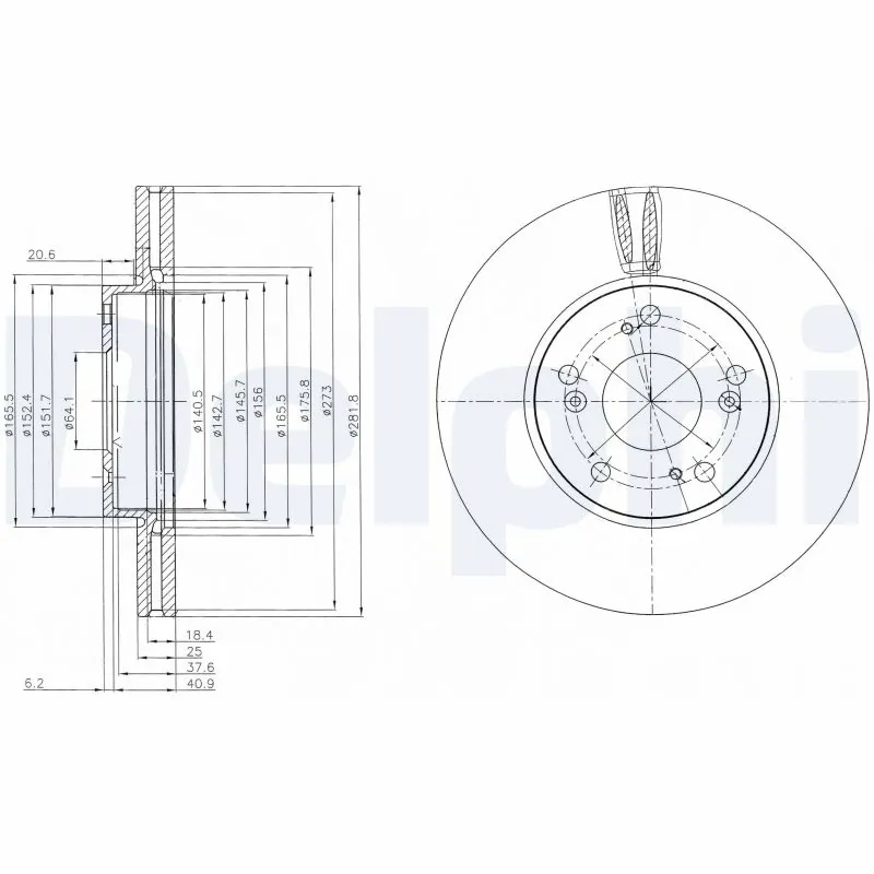 DELPHI féktárcsa - BG4119 - TothCarparts