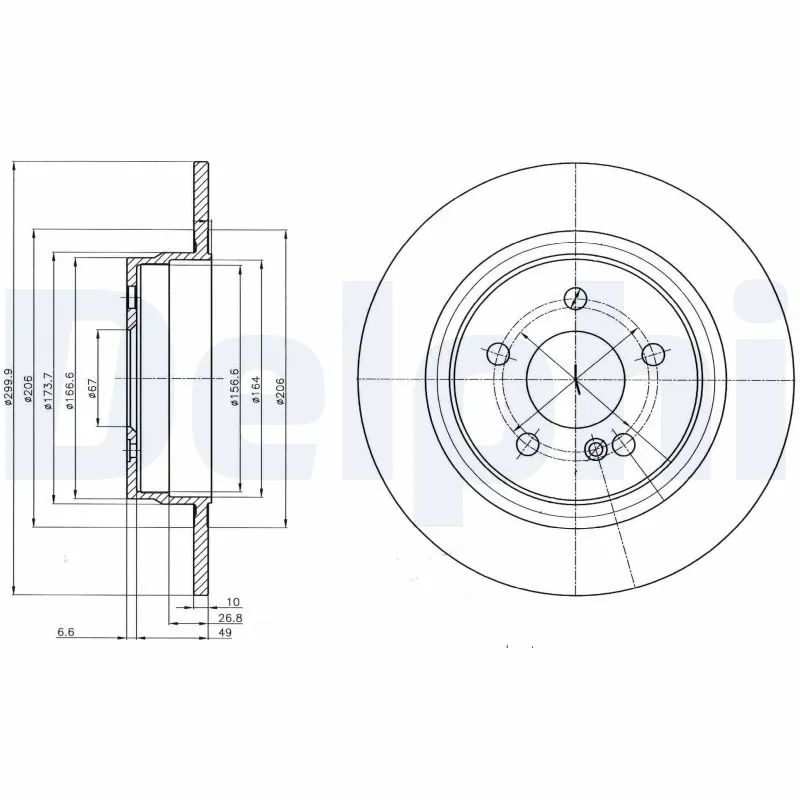 DELPHI féktárcsa - BG4153 - TothCarparts