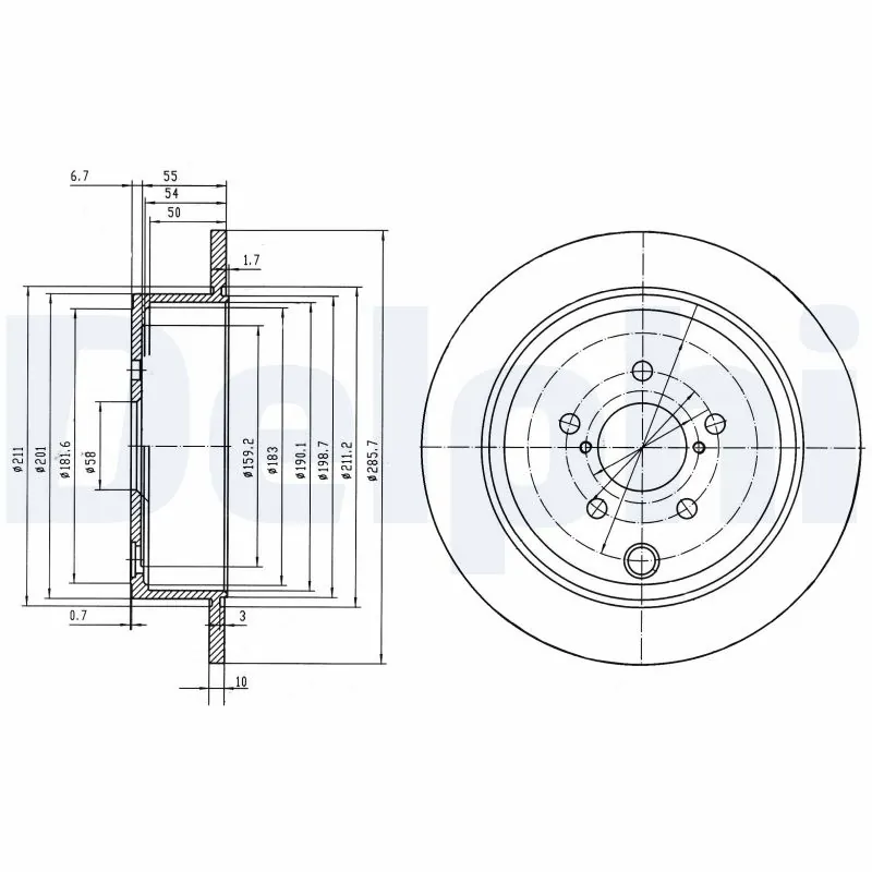 DELPHI féktárcsa - BG4158 - TothCarparts